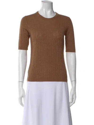Pre-owned Rag & Bone Merino Wool Crew Neck Sweater In Brown