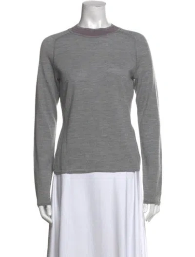 Pre-owned Rag & Bone Merino Wool Crew Neck Sweater In Gray