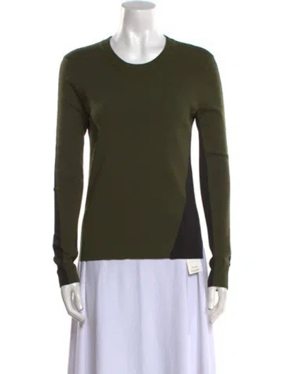Pre-owned Rag & Bone Merino Wool Crew Neck Sweater In Green