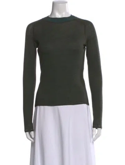 Pre-owned Rag & Bone Merino Wool Crew Neck Sweater In Green