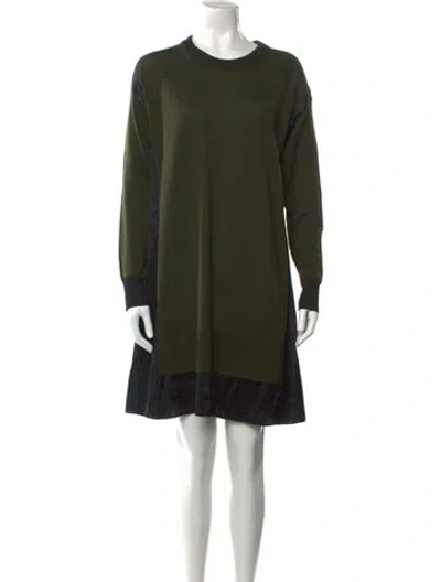 Pre-owned Rag & Bone Merino Wool Crew Neck Sweater In Green