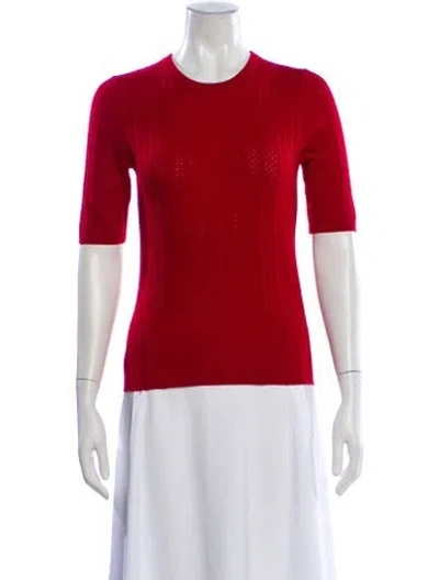 Pre-owned Rag & Bone Merino Wool Crew Neck Sweater In Red
