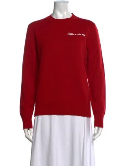 Pre-owned Rag & Bone Merino Wool Crew Neck Sweater In Red