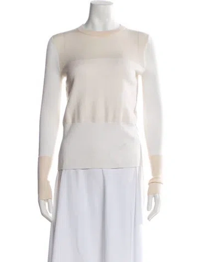Pre-owned Rag & Bone Merino Wool Crew Neck Sweater In White
