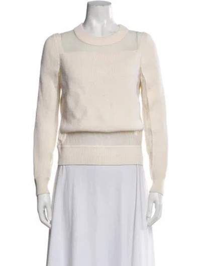 Pre-owned Rag & Bone Merino Wool Crew Neck Sweater In White