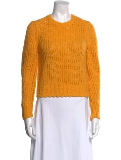 Pre-owned Rag & Bone Merino Wool Crew Neck Sweater In Yellow