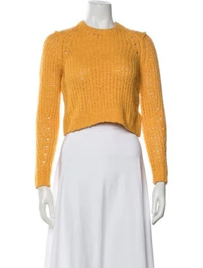 Pre-owned Rag & Bone Merino Wool Crew Neck Sweater In Yellow