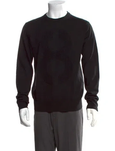 Pre-owned Rag & Bone Merino Wool Graphic Print Pullover In Black