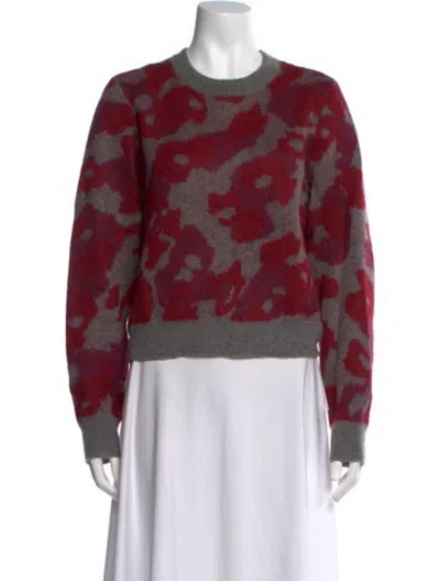 Pre-owned Rag & Bone Merino Wool Graphic Print Sweater In Grey/red