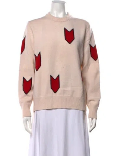 Pre-owned Rag & Bone Merino Wool Graphic Print Sweater In Pink