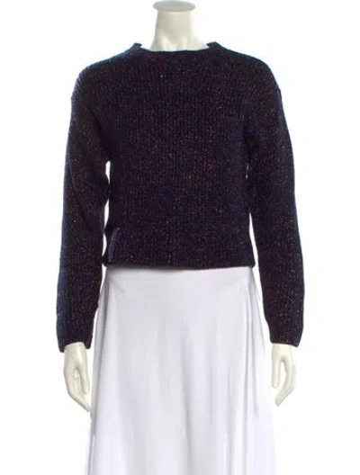 Pre-owned Rag & Bone Merino Wool Mock Neck Sweater In Blue