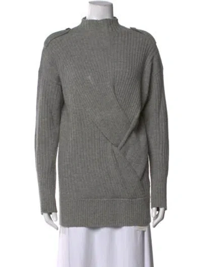 Pre-owned Rag & Bone Merino Wool Mock Neck Sweater In Grey