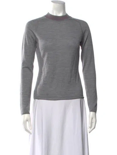 Pre-owned Rag & Bone Merino Wool Mock Neck Sweater In Grey