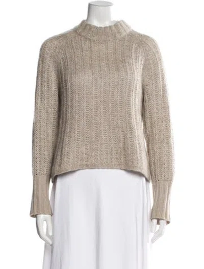 Pre-owned Rag & Bone Merino Wool Mock Neck Sweater In Neutral