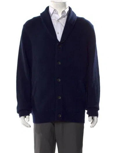 Pre-owned Rag & Bone Merino Wool Open Front Cardigan In Blue