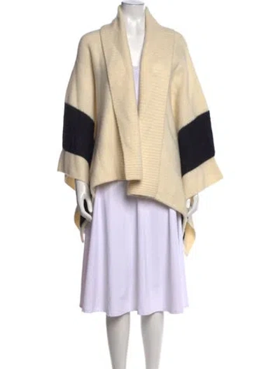 Pre-owned Rag & Bone Merino Wool Open Front Sweater In Black/neutrals
