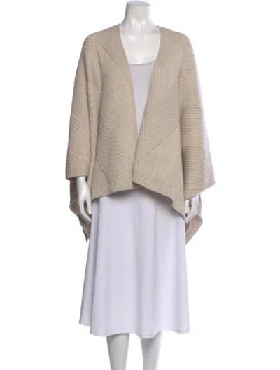 Pre-owned Rag & Bone Merino Wool Open Front Sweater In Neutral
