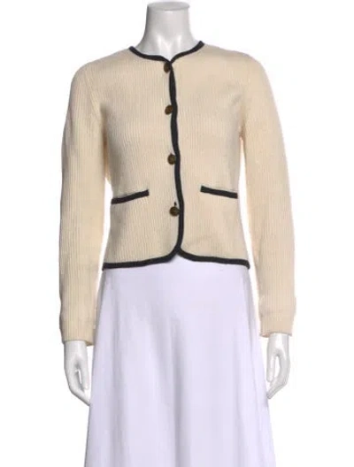 Pre-owned Rag & Bone Merino Wool Open Front Sweater In Neutral