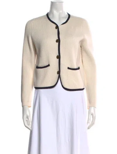 Pre-owned Rag & Bone Merino Wool Open Front Sweater In Neutral