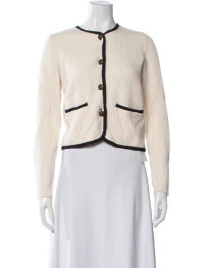 Pre-owned Rag & Bone Merino Wool Open Front Sweater In Neutrals