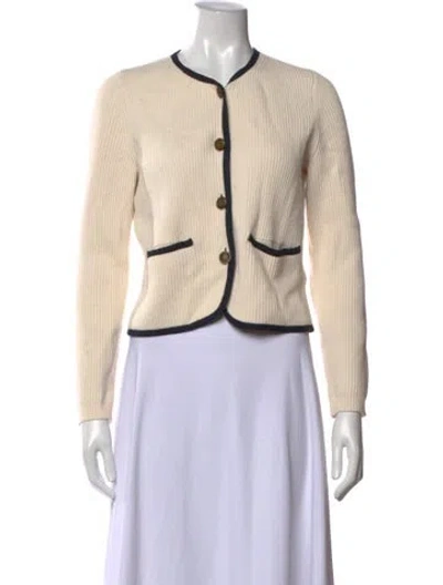 Pre-owned Rag & Bone Merino Wool Open Front Sweater In Neutrals