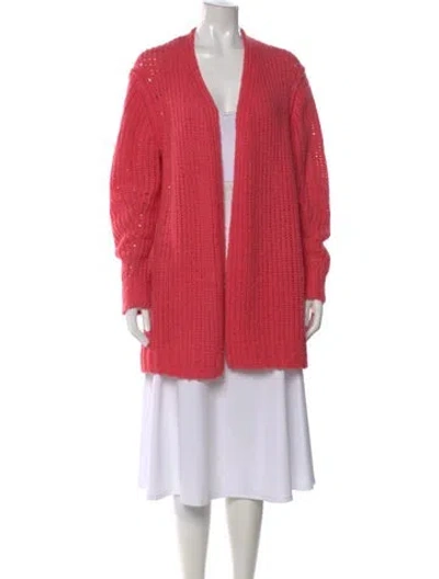 Pre-owned Rag & Bone Merino Wool Open Front Sweater In Pink