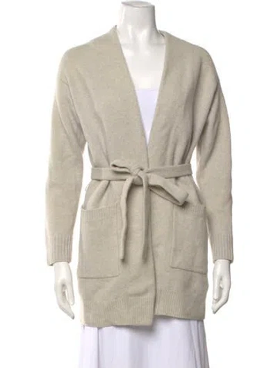 Pre-owned Rag & Bone Merino Wool Open Front Sweater In White