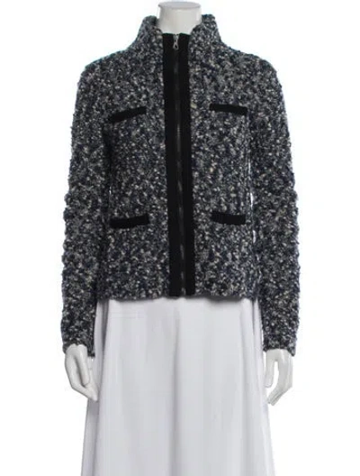 Pre-owned Rag & Bone Merino Wool Patterned Jacket In Blue