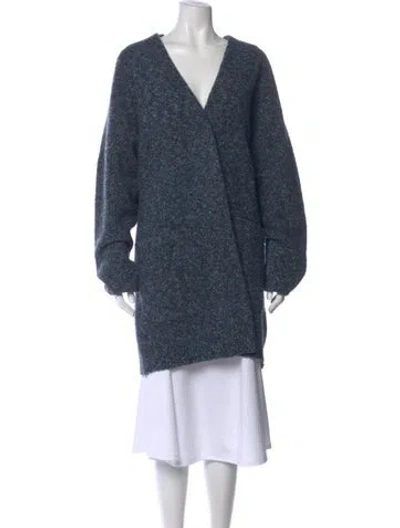 Pre-owned Rag & Bone Merino Wool Patterned Sweater In Blue