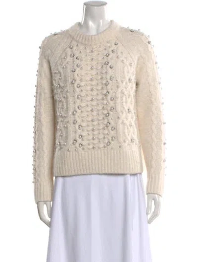 Pre-owned Rag & Bone Merino Wool Patterned Sweater In Neutral