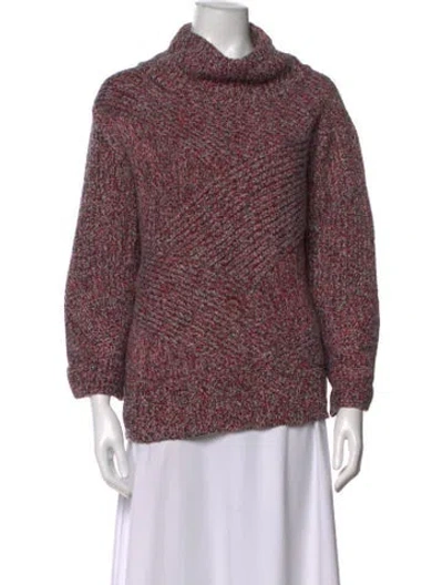 Pre-owned Rag & Bone Merino Wool Patterned Sweater In Red