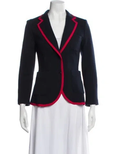 Pre-owned Rag & Bone Merino Wool Plaid Print Blazer In Blue