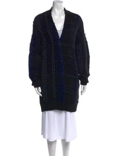 Pre-owned Rag & Bone Merino Wool Plaid Print Sweater In Black