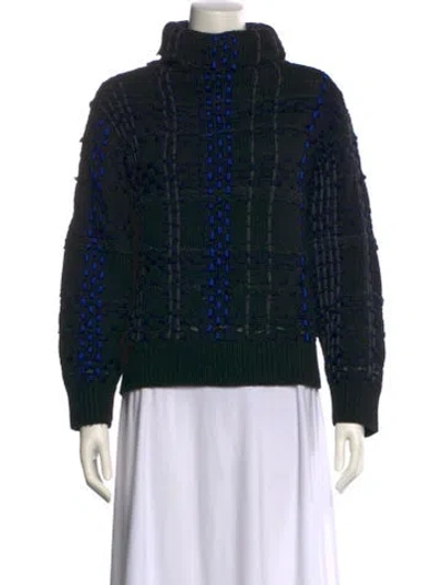 Pre-owned Rag & Bone Merino Wool Plaid Print Sweater In Black