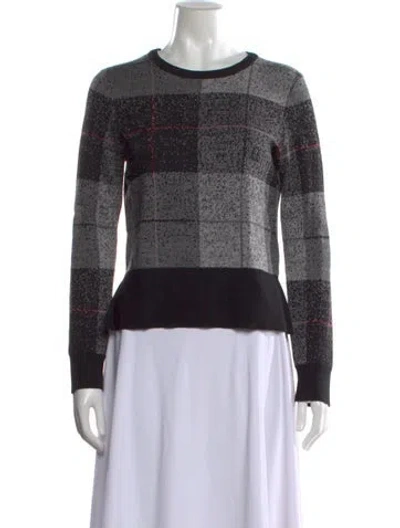 Pre-owned Rag & Bone Merino Wool Plaid Print Sweater W/ Tags In Grey