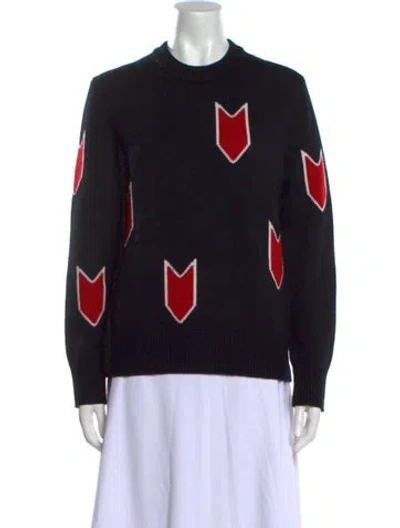 Pre-owned Rag & Bone Merino Wool Printed Sweater In Black