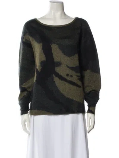 Pre-owned Rag & Bone Merino Wool Printed Sweater In Black