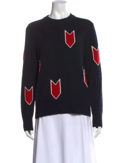 Pre-owned Rag & Bone Merino Wool Printed Sweater In Blue