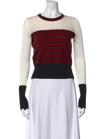 Pre-owned Rag & Bone Merino Wool Printed Sweater In Red