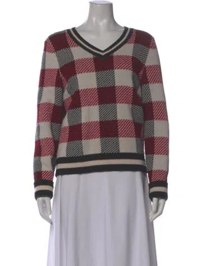 Pre-owned Rag & Bone Merino Wool Printed Sweater In White