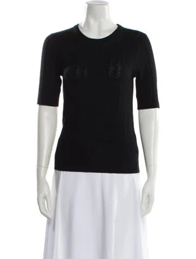 Pre-owned Rag & Bone Merino Wool Scoop Neck Sweater In Black