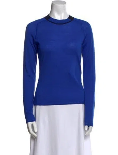 Pre-owned Rag & Bone Merino Wool Scoop Neck Sweater In Blue