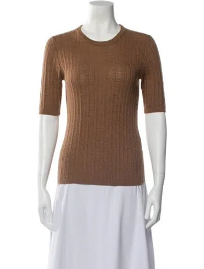 Pre-owned Rag & Bone Merino Wool Scoop Neck Sweater In Brown