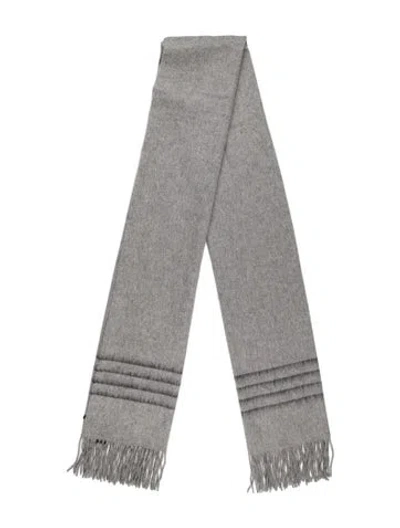 Pre-owned Rag & Bone Merino Wool Striped Shawl In Grey