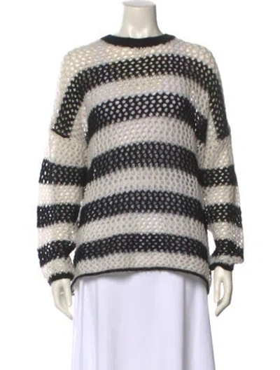 Pre-owned Rag & Bone Merino Wool Striped Sweater In Black