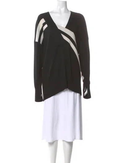 Pre-owned Rag & Bone Merino Wool Striped Sweater In Black
