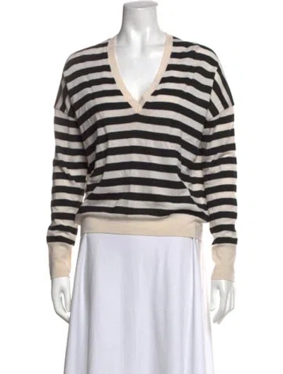 Pre-owned Rag & Bone Merino Wool Striped Sweater In Black