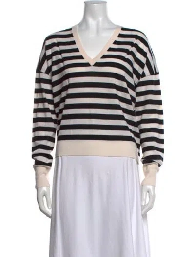Pre-owned Rag & Bone Merino Wool Striped Sweater In Black/neutrals