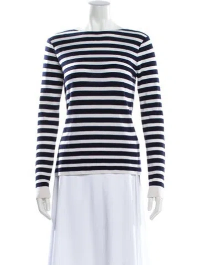 Pre-owned Rag & Bone Merino Wool Striped Sweater In Blue