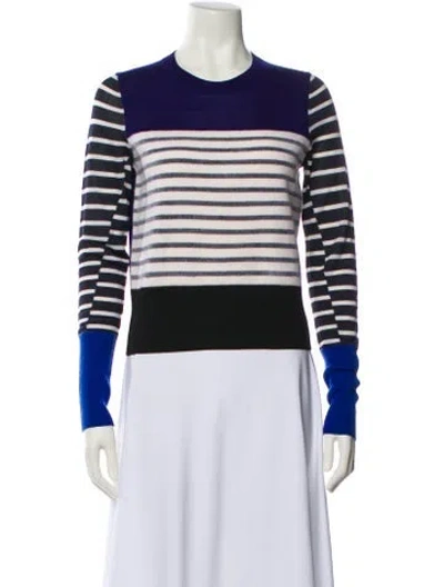Pre-owned Rag & Bone Merino Wool Striped Sweater In Blue